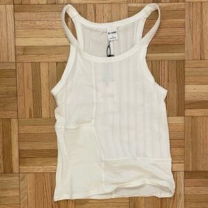 RE/DONE Mixed media ribbed tank